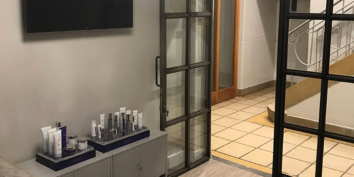 Eterno Aesthetics Clinic Entrance with ZO Skin health product range on show